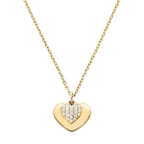 michael kors heart necklace silver